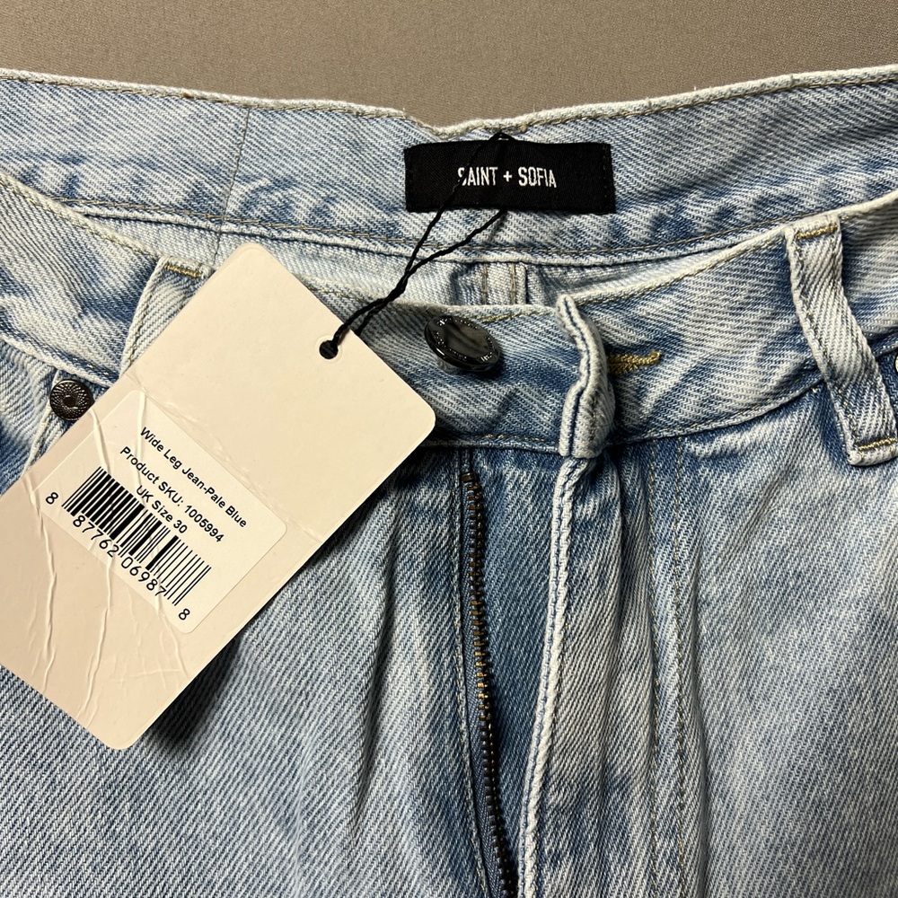 WIDE LEG JEANS - PALE BLUE
A classic wide leg jean with a high waist